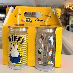 Miffy x Dragon Collection / Set of 2 with Glass Straws